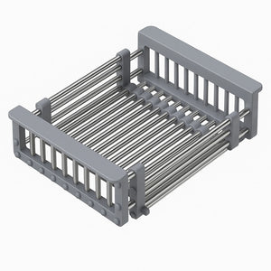 Égouttoir télescopique en acier – Gris